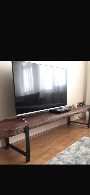 Tv meubel industrieel boomstam plank/zwart metaal beschikbaar voor biedingen
