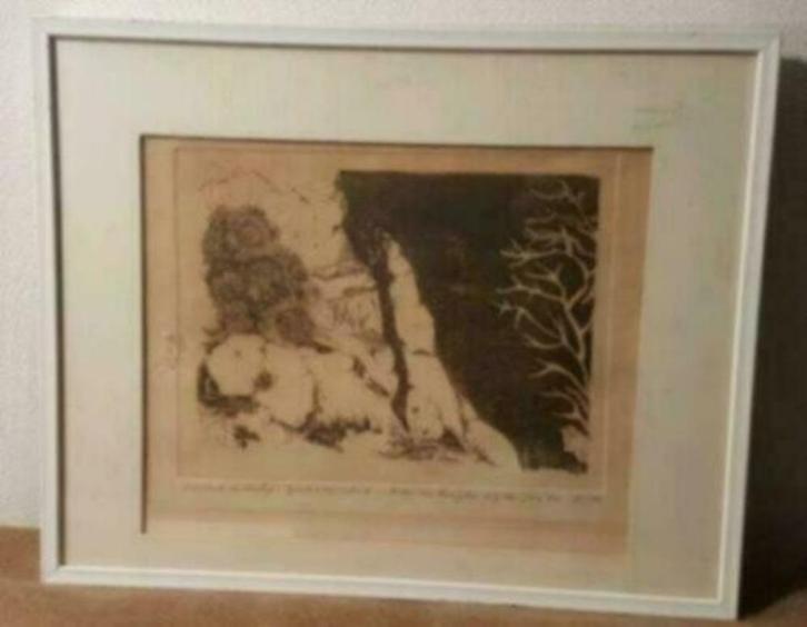 Ets "Dreigend Landschap" 1980 Kees de Ruijter 17/50, Antiek en Kunst, Kunst | Etsen en Gravures, Ophalen