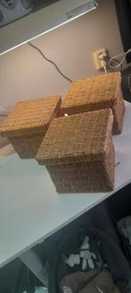 Manden riet met deksel, Ophalen of Verzenden, Gebruikt, Rechthoekig, Riet