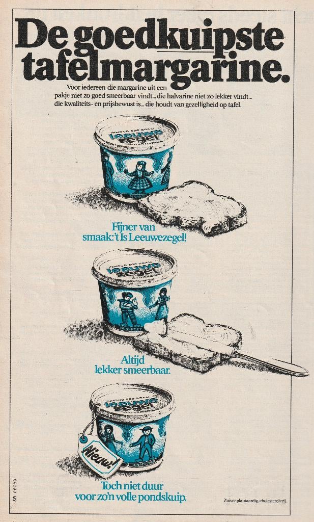 Retro reclame 1977 Leeuwezegel de goedkuipste, Verzenden, Overige typen