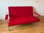 Moderne Bank / bankje rood gestoffeerd zgan, Ophalen, 150 tot 200 cm, Tweepersoons, 75 tot 100 cm