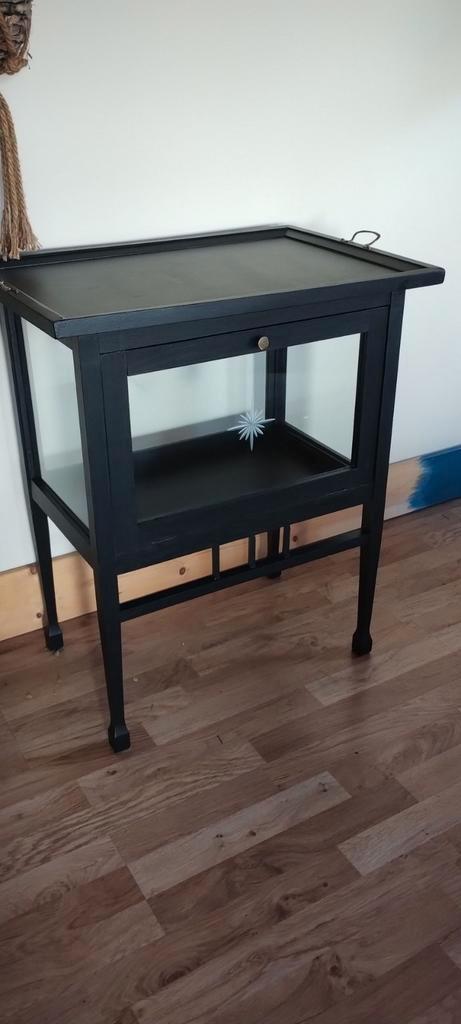 Vintage Glazen Theekastje, Huis en Inrichting, Kasten | Overige, Gebruikt, Ophalen