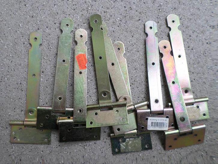 9x scharnier 6,5 x 18 cm (=uitgeklapt) deurscharnier tuin g9, Doe-het-zelf en Verbouw, Hang- en Sluitwerk, Nieuw, Scharnier, IJzer