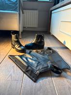 Paardrijlaarzen met chaps, maat 35, kleur zwart leer, Dieren en Toebehoren, Kinderen, Dressuur, Ophalen of Verzenden, Zo goed als nieuw