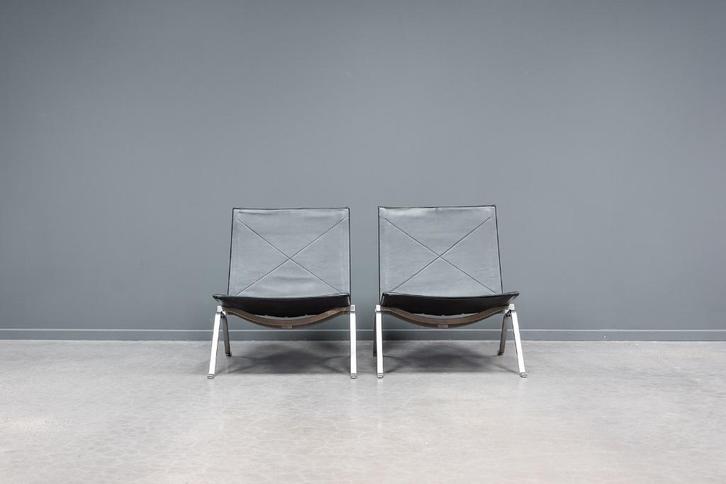 PK22 Kjaerholm easy chairs, 2x, Huis en Inrichting, Fauteuils, Gebruikt, 50 tot 75 cm, 75 tot 100 cm, Ophalen of Verzenden