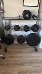 Rek voor gewichten, gewichten en halters, Sport en Fitness, Ophalen, Zo goed als nieuw, Dumbbell