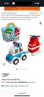 Duplo politie auto en brandweer helicopter, Duplo, Ophalen of Verzenden, Zo goed als nieuw