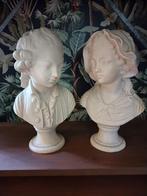 Set marmeren borstbeelden, 19e/20e eeuw, Antiek en Kunst, Kunst | Beelden en Houtsnijwerken, Ophalen of Verzenden