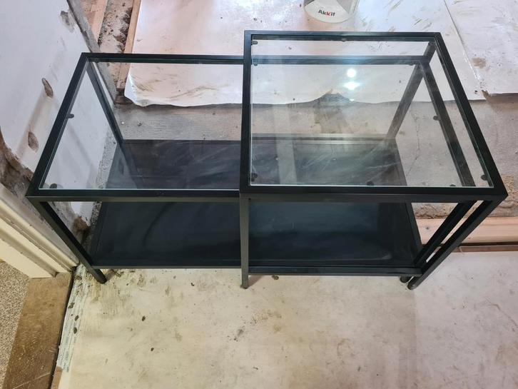 ikea Vittsjo salontafel set, zwart, Huis en Inrichting, Tafels | Salontafels, Gebruikt, Minder dan 50 cm, 50 tot 100 cm, 50 tot 100 cm