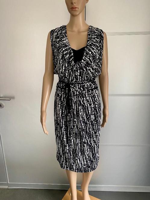 i429 Claudia Strater maat 38=M jurk jurkje zwart/wit, Kleding | Dames, Jurken, Zo goed als nieuw, Maat 38/40 (M), Zwart, Knielengte