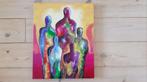 Schilderij 2 Colorful People 40x50x3,7cm, Antiek en Kunst, Ophalen