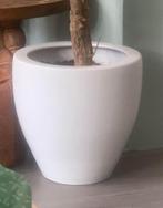 Witte bloempot 40 cm, Verzenden, Rond