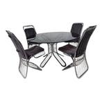 1970's eethoek Gastone Rinaldi, Italiaans design, Huis en Inrichting, Tafels | Eettafels, Ophalen, Gastone Rinaldi, Gebruikt, Glas