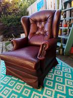 Chesterfield 🇬🇧 original leer, mancave, retro wingchair, Gebruikt, Leer, Ophalen of Verzenden, Retro, industrieel, vintage, mancave, klassiek