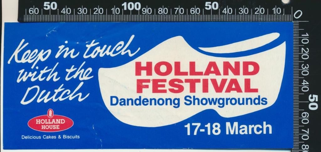 Sticker: Holland Festival - Dandenong Showgrounds, Ophalen of Verzenden, Zo goed als nieuw, Bedrijf of Vereniging