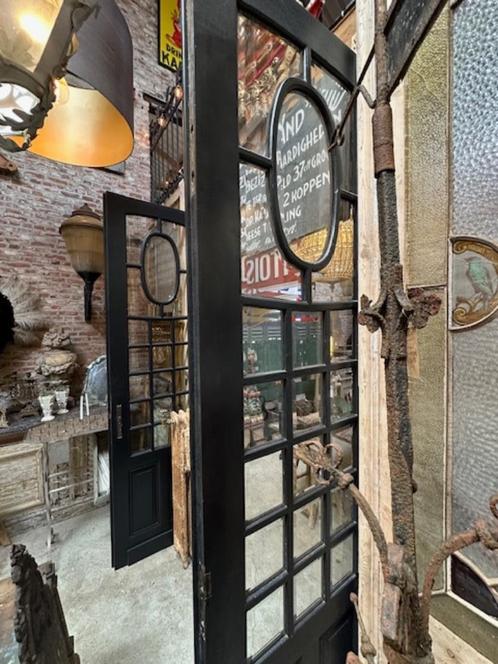 antieke deuren met glas oud binnendeuren set, Doe-het-zelf en Verbouw, Deuren en Horren, Gebruikt, Binnendeur, 200 tot 215 cm