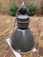 Industriële emaille fabriek hanglamp, Huis en Inrichting, Lampen | Hanglampen, Ophalen, Gebruikt, 50 tot 75 cm, Metaal