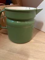 Vintage groene emaille melkkan, Antiek en Kunst, Ophalen