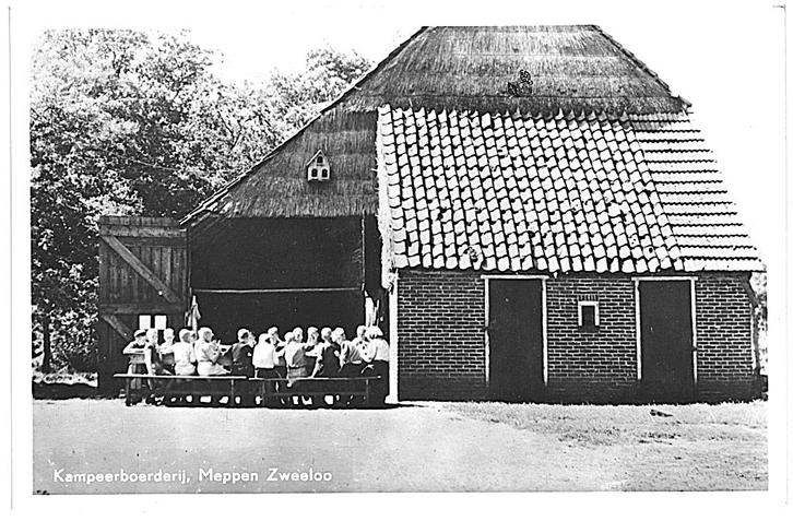 962295 Zweeloo Meppen 1950 Drenthe Kampeerboerderij Nette, Verzamelen, Ansichtkaarten | Nederland, Ongelopen, Drenthe, 1940 tot 1960