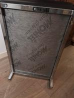 Zeer mooie zwarte hocker, echt leer, merk Montel. Zien=kopen, Huis en Inrichting, Ophalen, Zo goed als nieuw, Vierkant, Leer