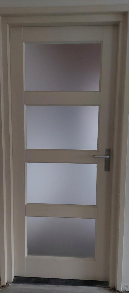 Paneeldeuren massief - 1x met glas, Doe-het-zelf en Verbouw, Deuren en Horren, Gebruikt, Binnendeur, 200 tot 215 cm, 80 tot 100 cm