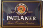 Paulaner bier Munchen relief reclamebord van metaal wandbord, Verzamelen, Ophalen of Verzenden, Nieuw, Reclamebord, Plaat of Schild