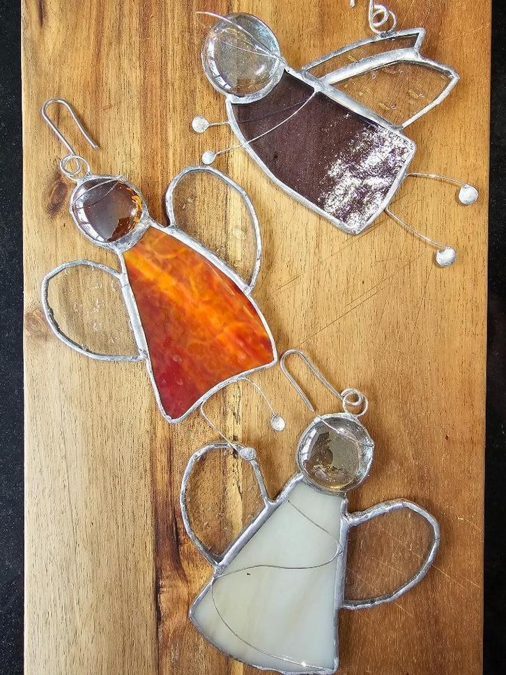 glas in lood Kerstengeltjes, Diversen, Kerst, Nieuw, Ophalen of Verzenden