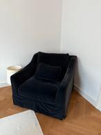 2x Ikea Farlov Fauteuil hoes donkerblauw fluweel, Huizen en Kamers