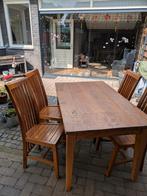 Tafel met stoelen, Huis en Inrichting, Tafels | Eettafels, Ophalen, Gebruikt, 100 tot 150 cm, Teakhout