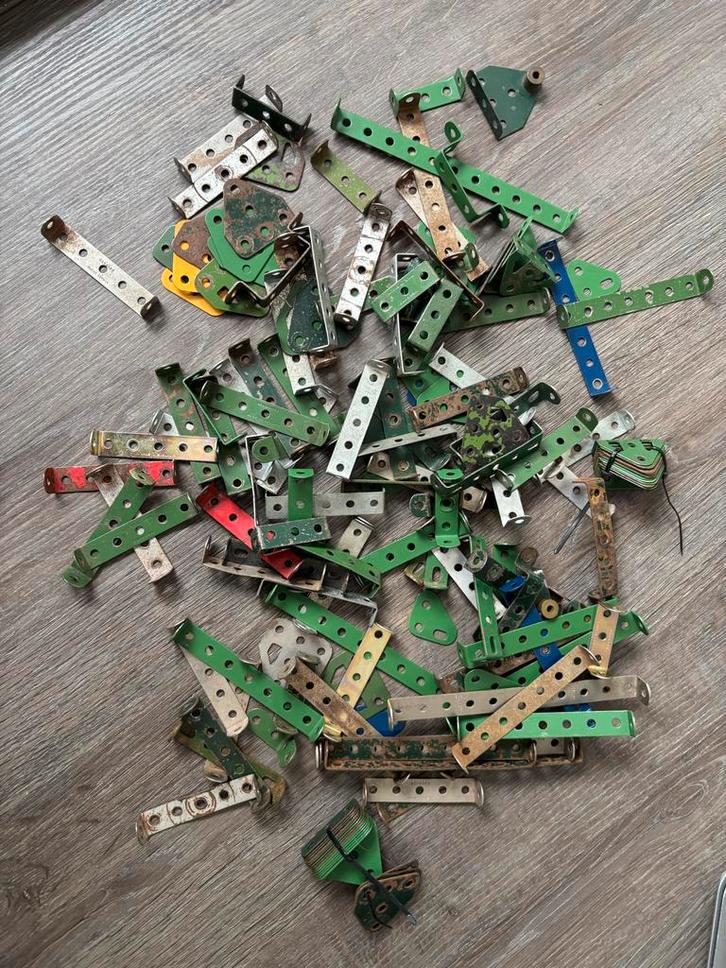 Vintage Meccano Onderdelen - Losse delen 1,1 kg, Antiek en Kunst, Antiek | Speelgoed, Ophalen of Verzenden