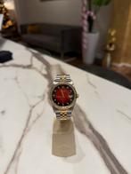 Rolex datejust 36 mm diamanten rood VIGNETTE! Uniek!, Staal, Rolex, Goudpunt, Ophalen of Verzenden