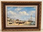 schilderij  J J Hovener 1936-2021 Strandgezicht, Antiek en Kunst, Ophalen