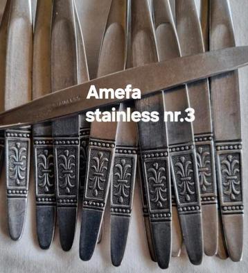 Amefa Stainless relief bestek Franse lelies in handvatten  beschikbaar voor biedingen