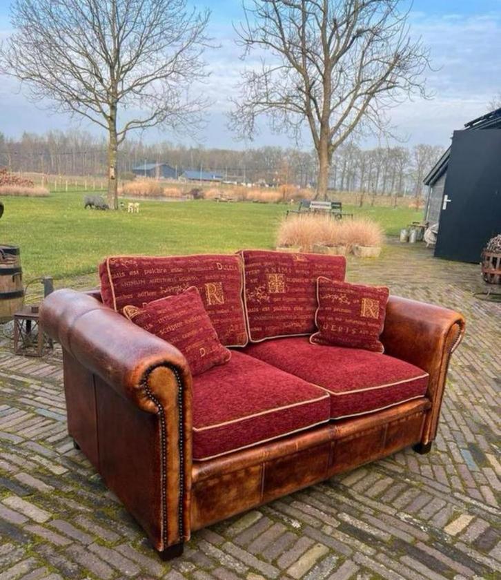 Joris 2-zits schapenleren bank, Huis en Inrichting, Banken | Sofa's en Chaises Longues, Gebruikt, Tweepersoons, 75 tot 100 cm