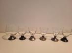 Kristallen glaasjes met zilveren voet, Verzamelen, Glas en Borrelglaasjes, Ophalen of Verzenden, Zo goed als nieuw, Borrel- of Shotglas