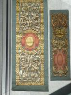 XIXE olieverf op doek 2 Franse decoratieve panelen goudverf, Antiek en Kunst, Ophalen of Verzenden