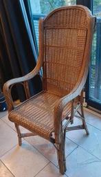 Stoel rotan ratan vintage retro jaren 70, Huis en Inrichting, Stoelen, Ophalen, Gebruikt, Bruin, Riet of Rotan
