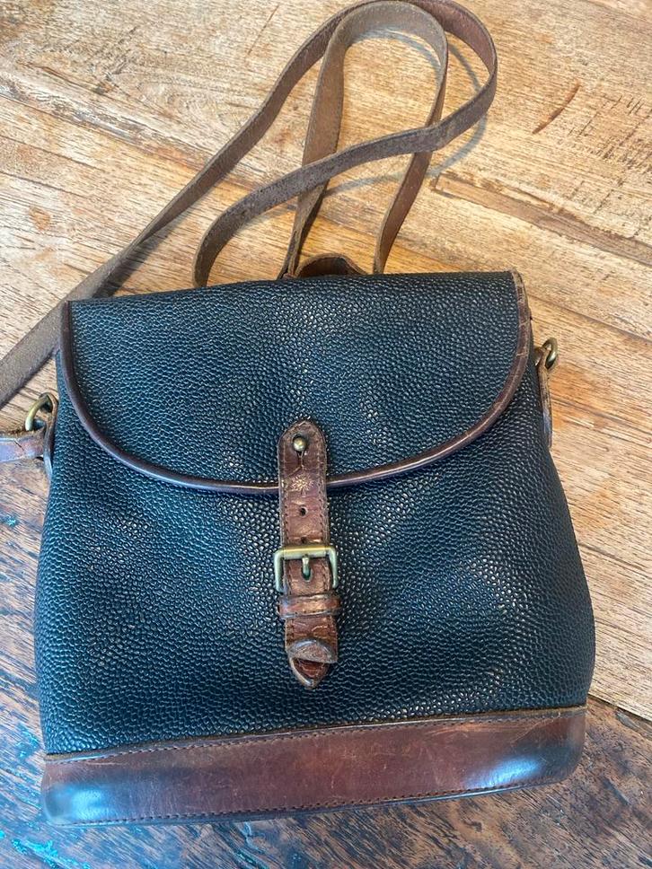 Vintage Mulberry Tas - Zwart/Bruin Leer, Sieraden, Tassen en Uiterlijk, Tassen | Damestassen, Gebruikt, Handtas, Zwart, Ophalen of Verzenden