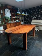 Massief Teakhouten Tafel - Ovale Vormgeving, Huis en Inrichting, Tafels | Eettafels, Ophalen, Teakhout, 200 cm of meer, 50 tot 100 cm