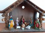 Complete vintage Kerststal met beeldjes, Diversen, Kerst, Ophalen of Verzenden, Gebruikt