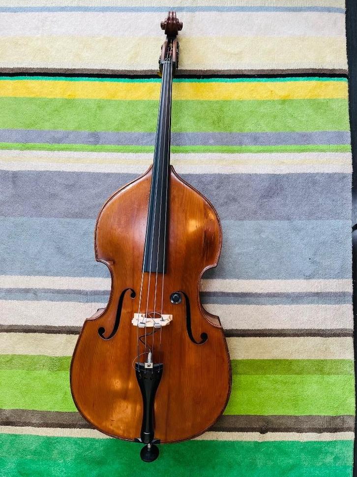 Contrabas C.A. Schuster (ca 1920),, Muziek en Instrumenten, Strijkinstrumenten | Contrabassen, Gebruikt, 1/2-contrabas, Ophalen