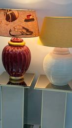 2 x vintage Frans design keramische grote tafellamp Kostka, Huis en Inrichting, Lampen | Tafellampen, Ophalen, Overige materialen