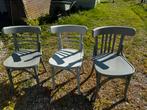 Vintage Grijze Stoelen - Set van 3 zeer goede qualiteit, Ophalen, Gebruikt, Drie, Grijs