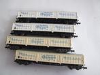 Minitrix 4x bauknecht wagons vier assers, Gebruikt, Gelijkstroom, Verzenden, Trix