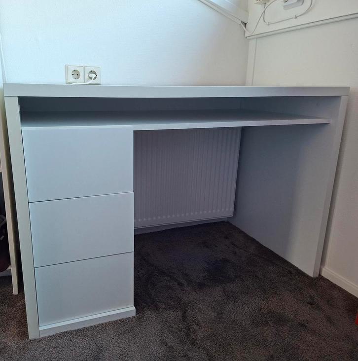 Wit bureau met lades - 110x60 cm, Huis en Inrichting, Bureaus, Gebruikt, Ophalen