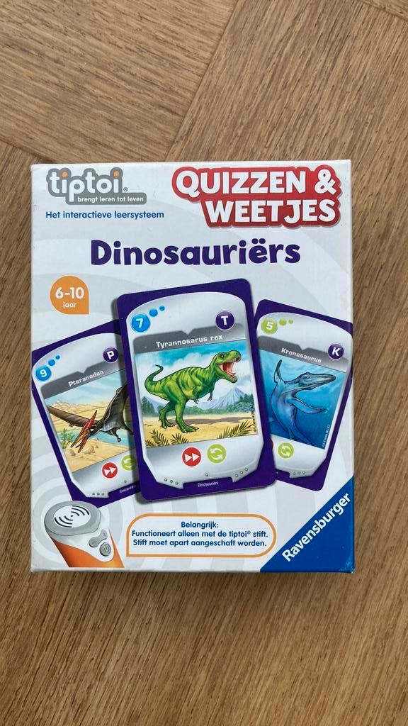 Tiptoi dinosauriers quizzen en weetjes, Verzamelen, Speelkaarten, Jokers en Kwartetten, Zo goed als nieuw, Speelkaart(en), Ophalen of Verzenden