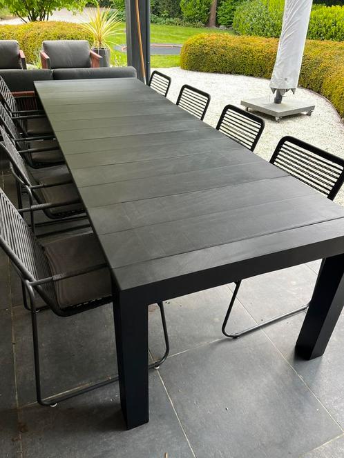 Kunststof tuintafel 300 cm, antraciet/zwart, Tuin en Terras, Tuintafels, Gebruikt, Rechthoekig, Kunststof, Ophalen