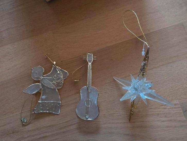 Vintage. Kerstornamenten Engel, Gitaar, Ster, Diversen, Kerst, Gebruikt, Ophalen of Verzenden