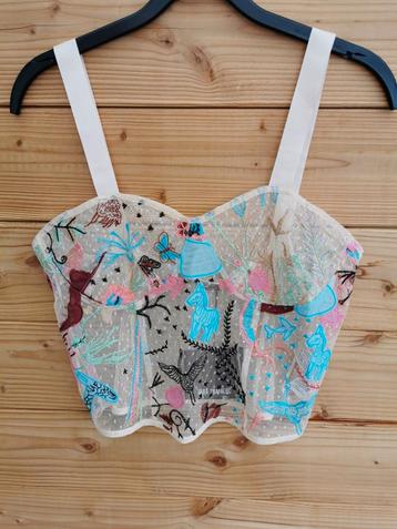 ZARA cropped top met borduursel mt. M beschikbaar voor biedingen