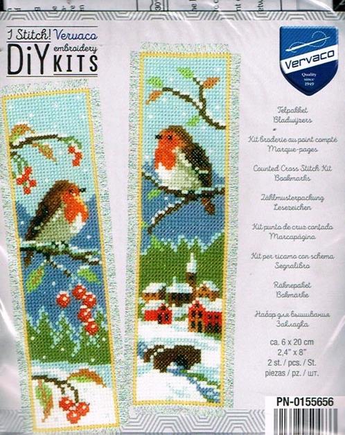 Cado vervaco borduurpakket set van 2 boekenleggers 656 KERST, Hobby en Vrije tijd, Borduren en Borduurmachines, Nieuw, Borduurpakket
